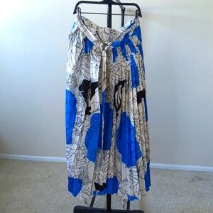 Zara limited edition printed pleated wrap maxi skirt